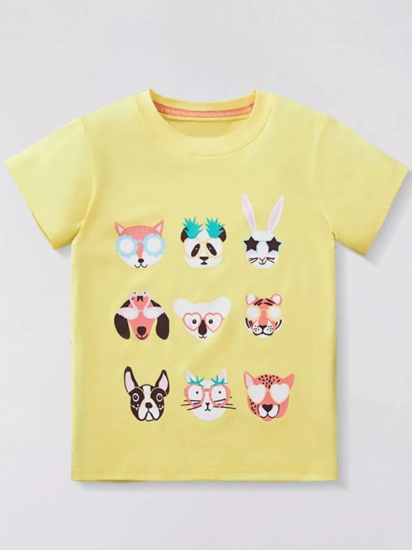 Kids Animal Print Graphic Tee – Soft Cotton Crew Neck for Boys & Girls