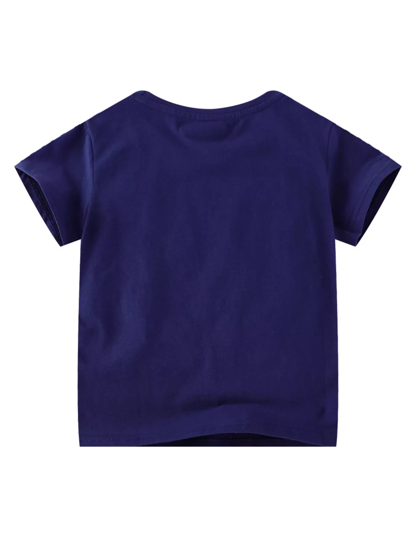 Kids Puppy Patch T-Shirt – Soft Cotton Crew Neck Tee for Boys & Girls (Navy)