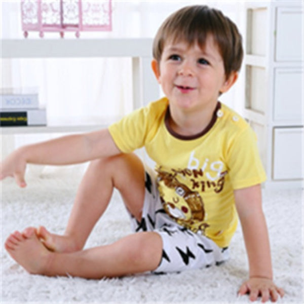 Soft Cotton Baby Summer Outfit Set – Cartoon T-Shirt & Shorts for Boys & Girls