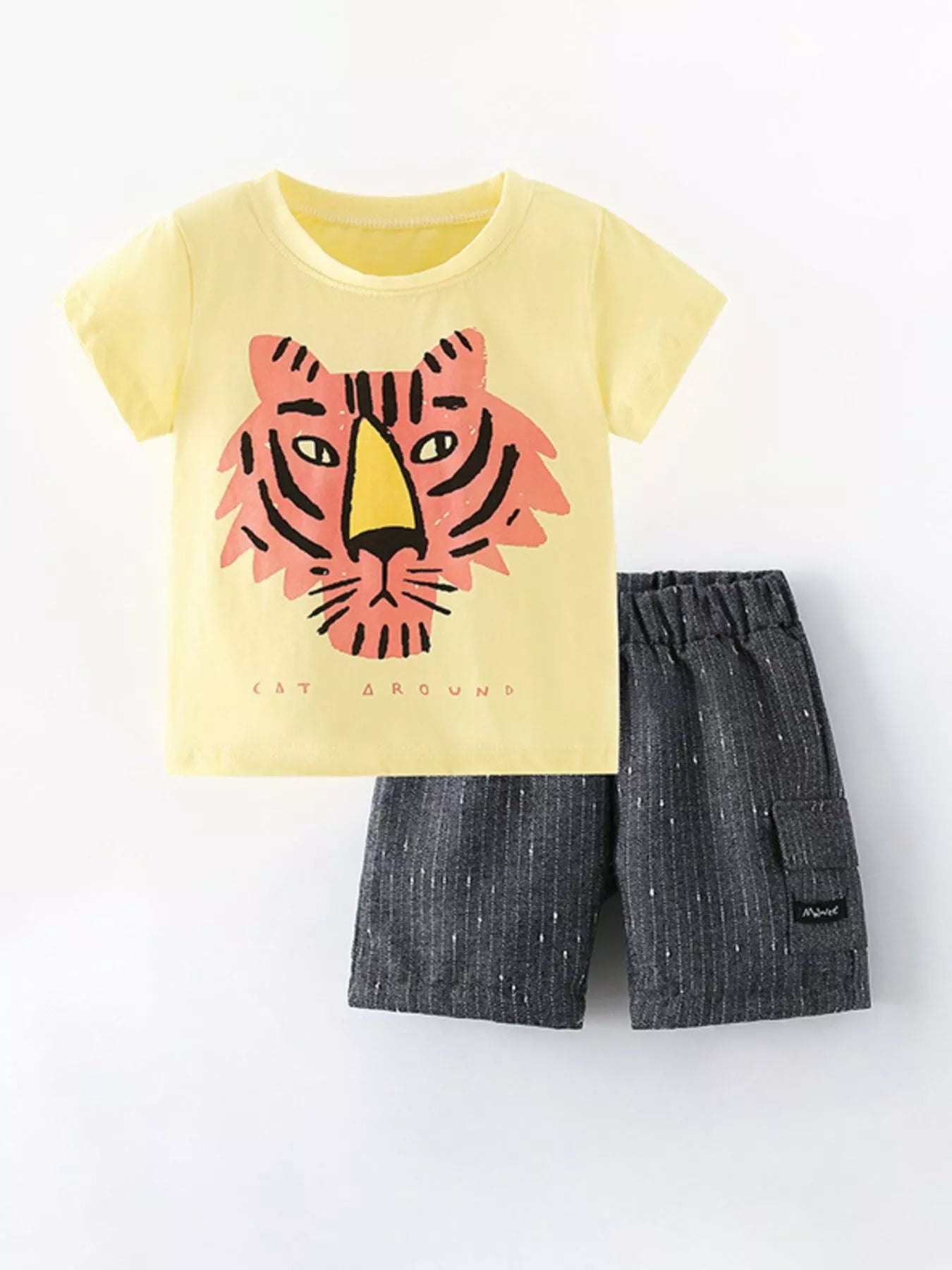 Tiger Adventure Kids Outfit | Soft Cotton Tee & Shorts Set for Boys & Girls