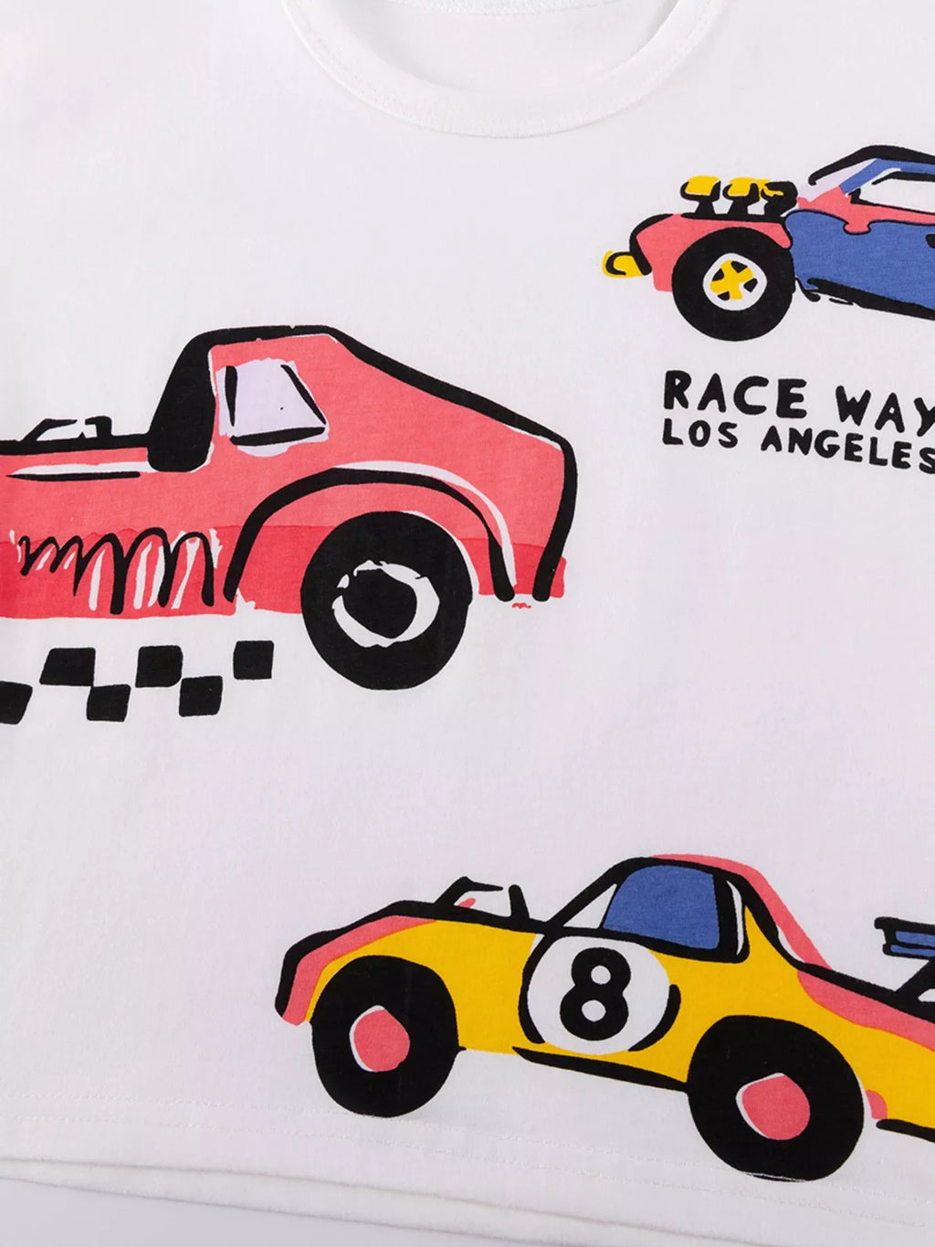 Kids Racing Car T-Shirt & Shorts Set - Soft Cotton Outfit for Active Boys