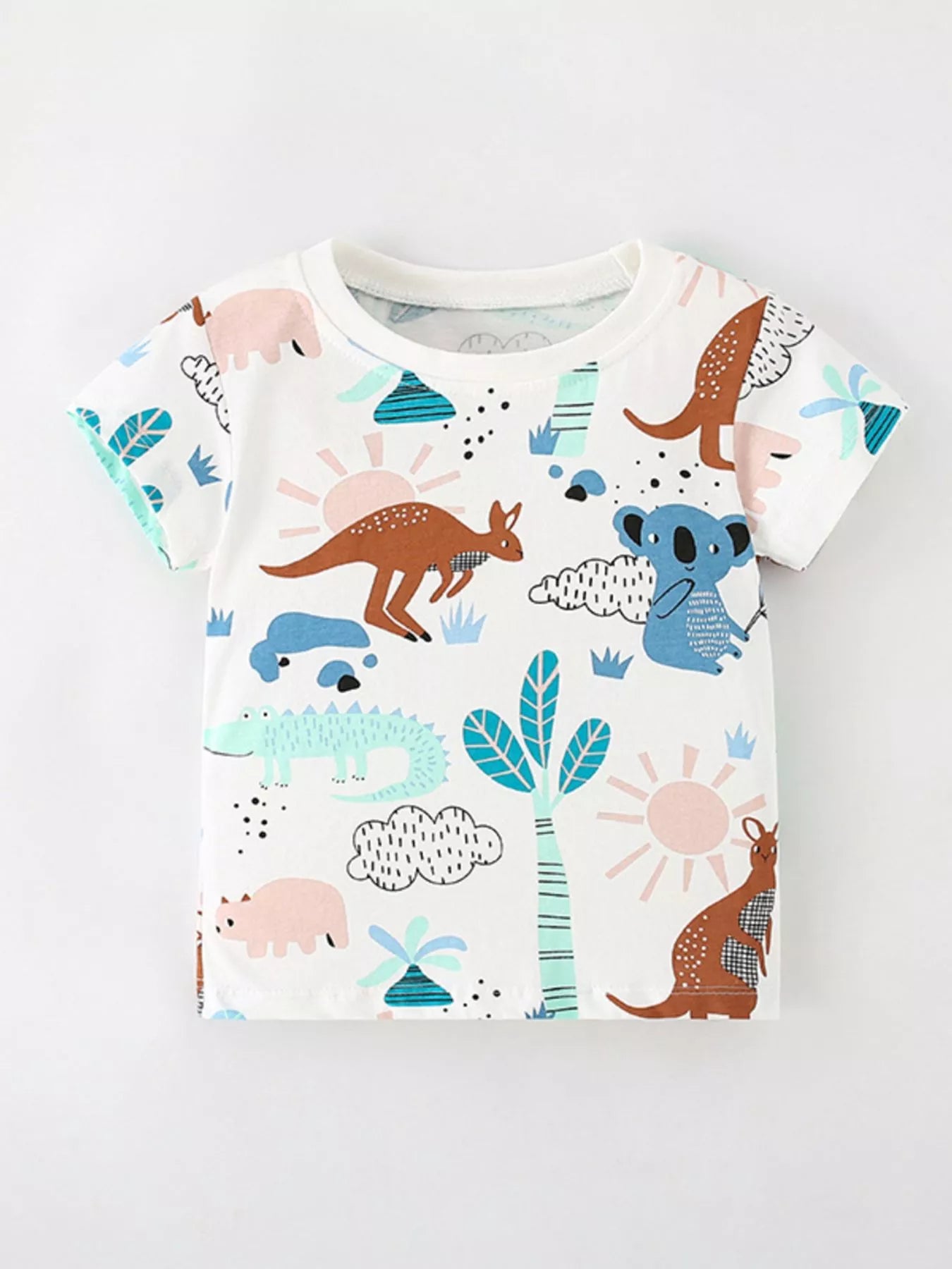 Kids Animal Print T-Shirt | Soft Cotton Short Sleeve Tee for Boys & Girls