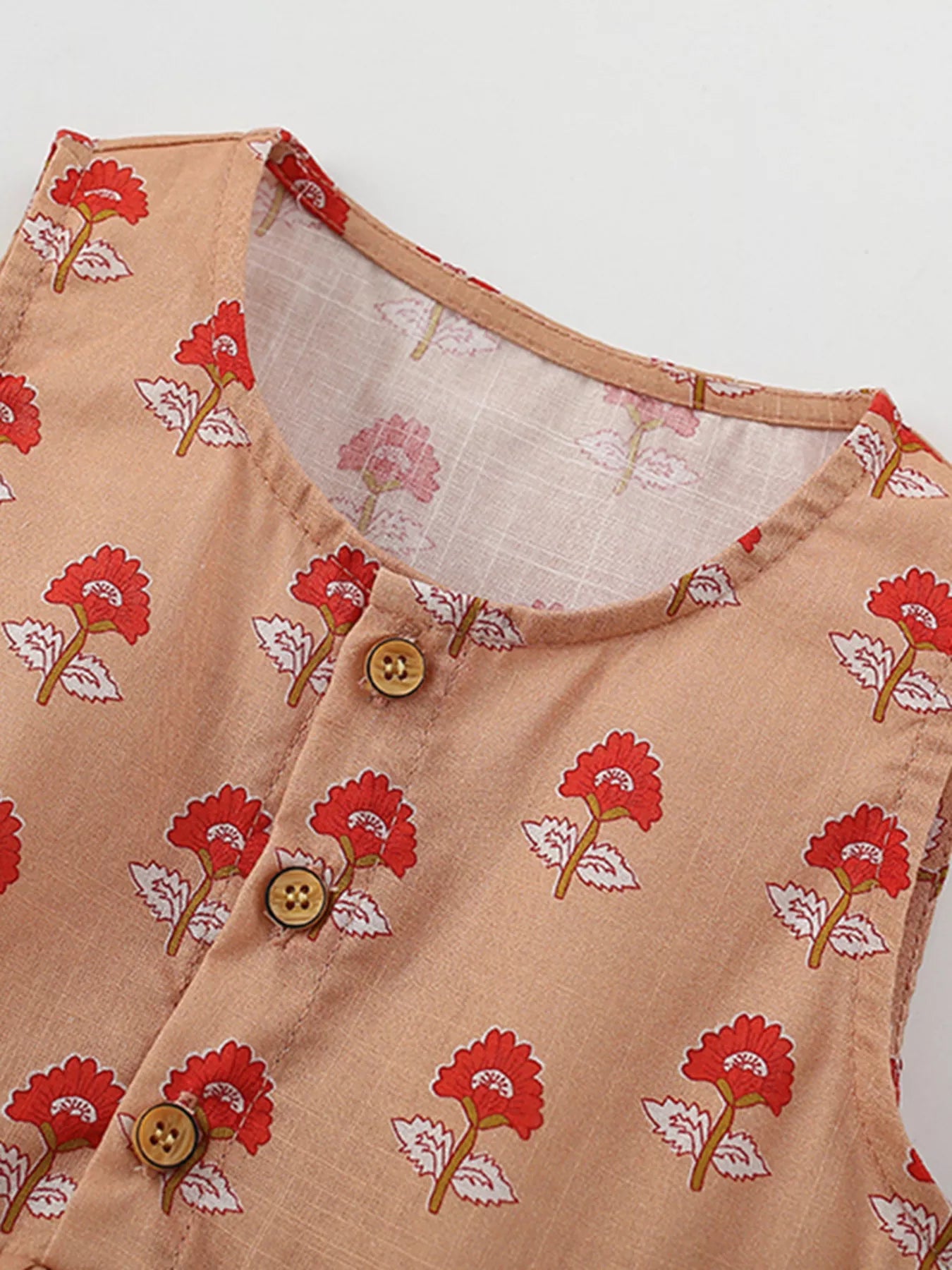 Girls Floral Ruffle Dress - Sleeveless Cotton Summer Dress for Toddlers & Kids