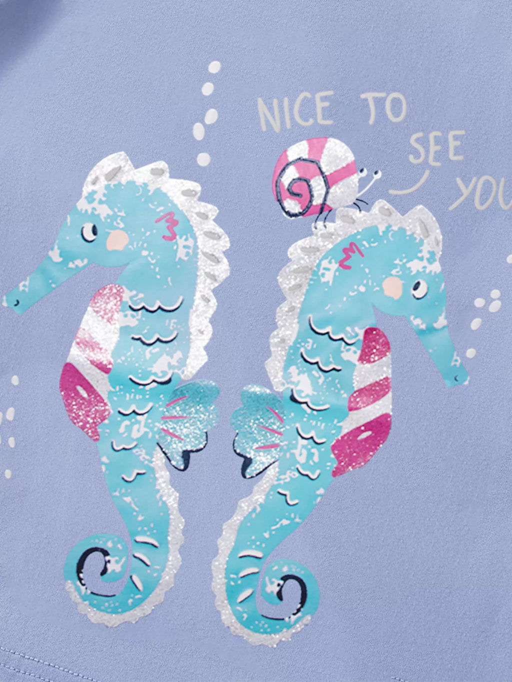 Kids Seahorse T-Shirt – Soft Cotton Graphic Tee for Boys & Girls (Light Blue)