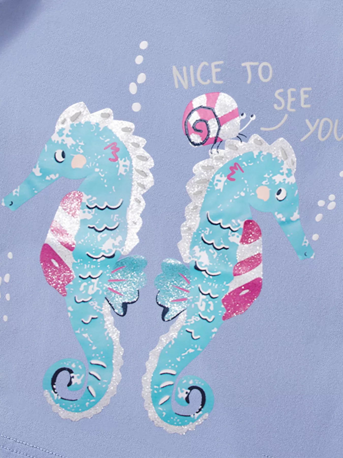 Kids Seahorse T-Shirt – Soft Cotton Graphic Tee for Boys & Girls (Light Blue)