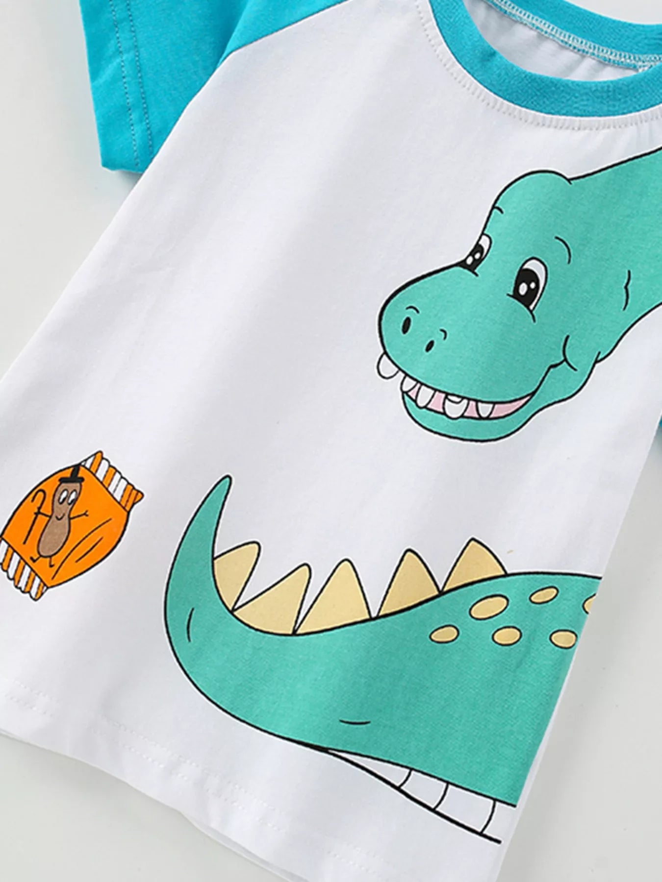 Kids Dinosaur Raglan T-Shirt | Soft Cotton Graphic Tee for Boys & Girls