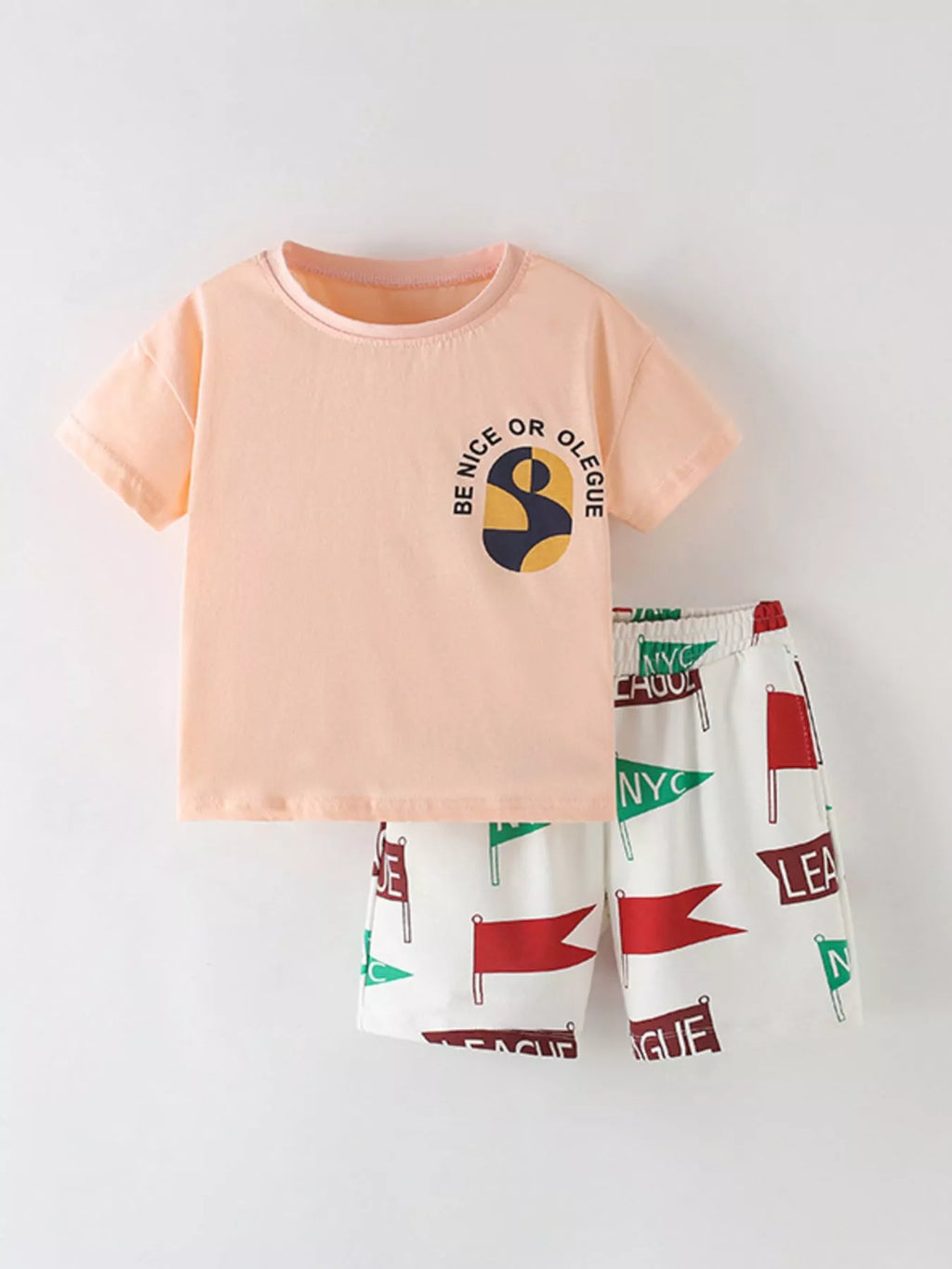 Kids American Flag Graphic Tee & Shorts Set - Patriotic Summer Outfit