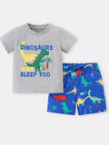 Kids Dinosaur Pajama Set | Soft Cotton Short-Sleeve Top & Shorts