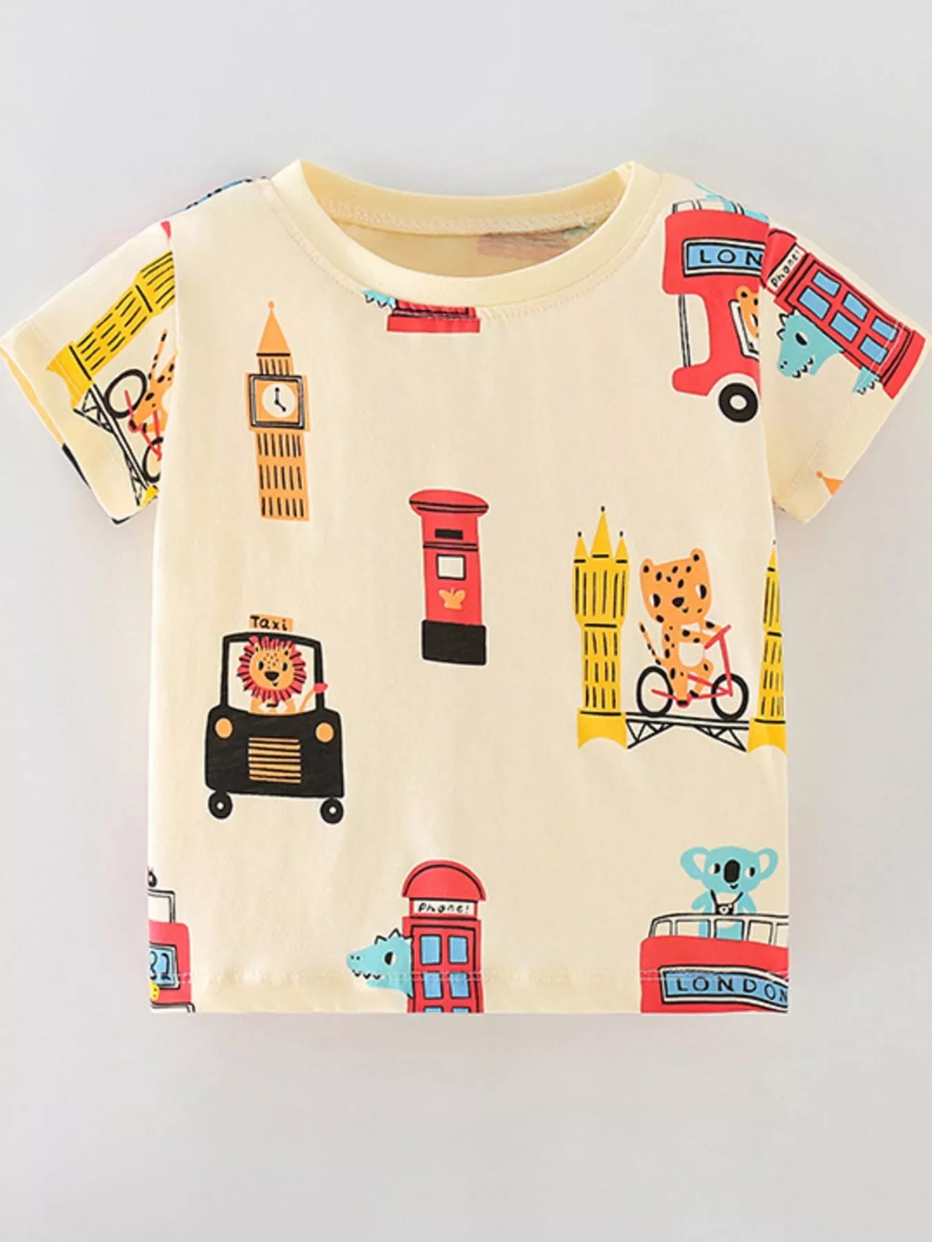 Kids Animal Print T-Shirt - Soft Cotton Short Sleeve Tee for Boys & Girls