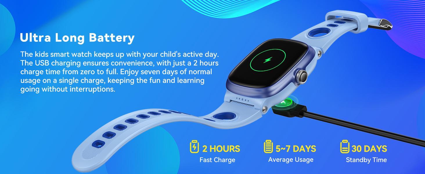 Kids Smart Watch with Fitness Tracker – Waterproof Activity Watch for Boys & Girls Ages 5–15