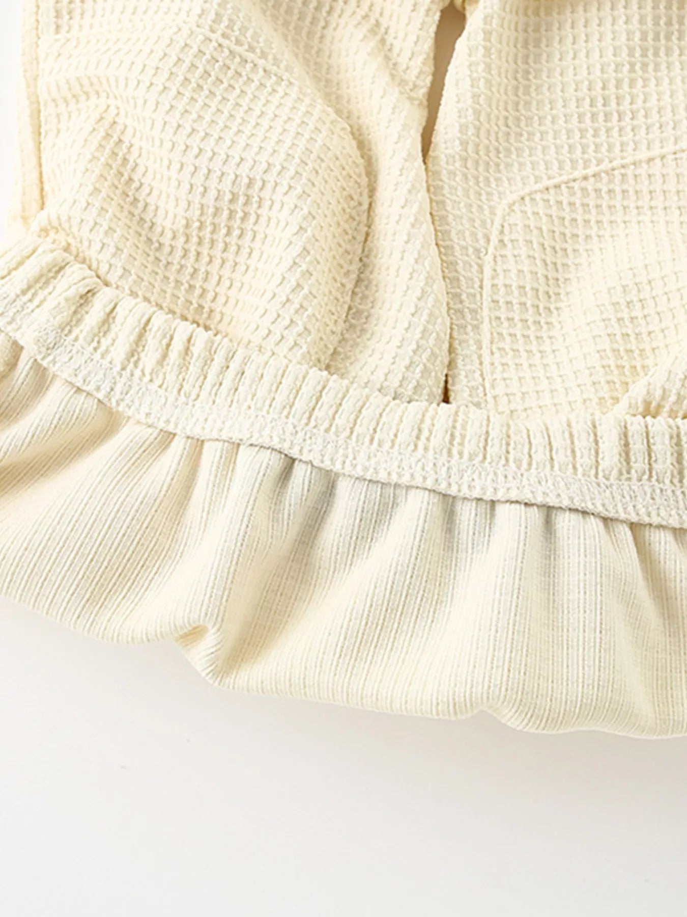 Kids Waffle Knit Pajama Set – Soft Cotton Tee & Shorts with Pockets