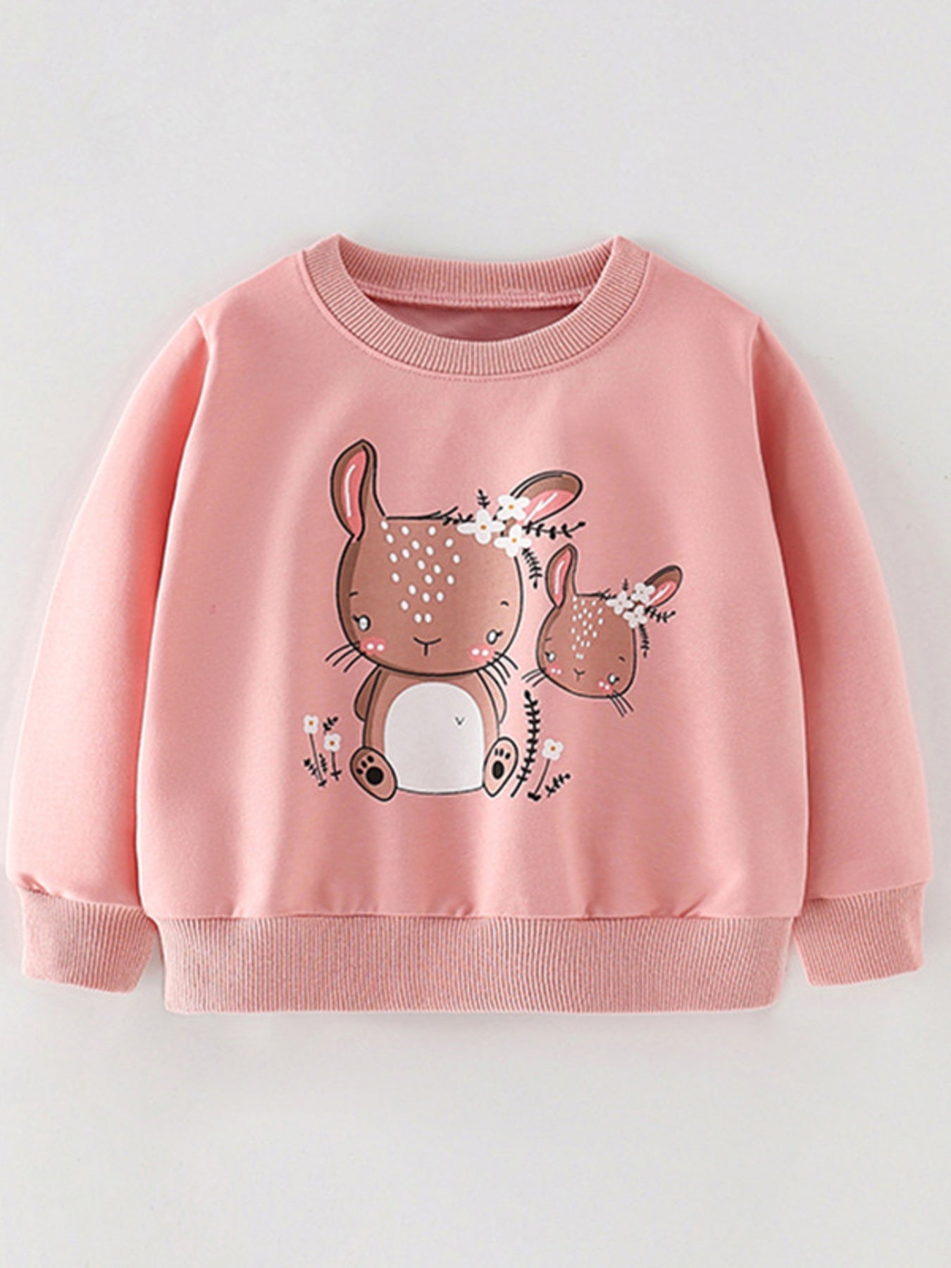 Children's Cute Animal Crew Neck Sweatshirt – Soft 100% Cotton Kids Pullover