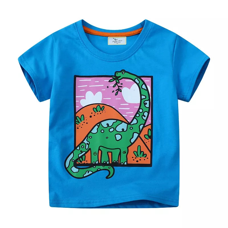 Kids Dinosaur T-Shirt - Soft 100% Cotton Short Sleeve Tee for Toddlers & Children