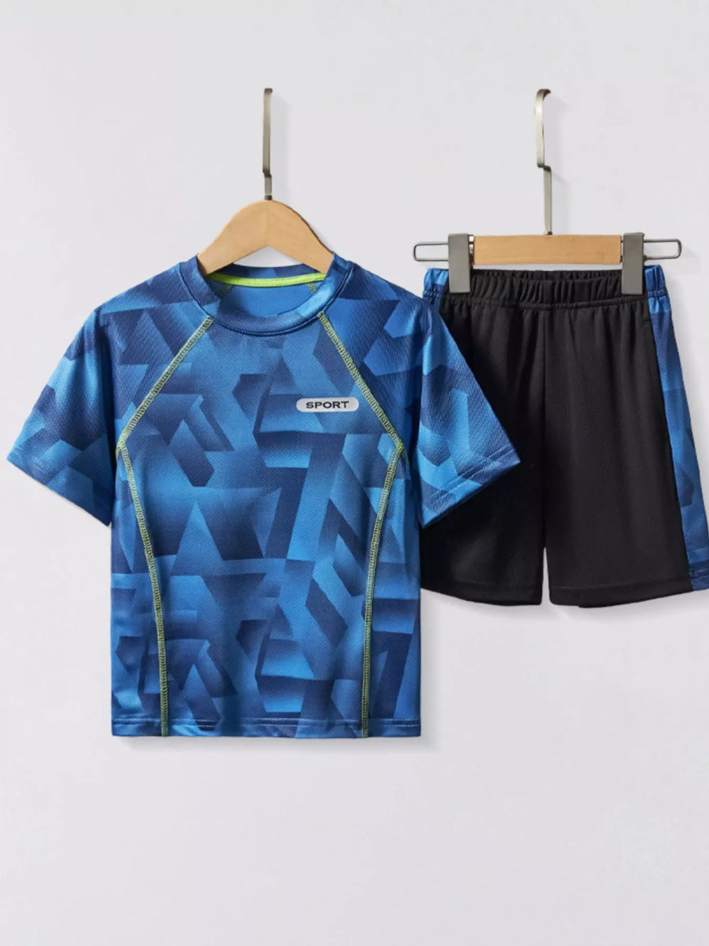 Kids Active Sport Set | Quick-Dry Geometric Print Athletic Wear for Boys & Girls