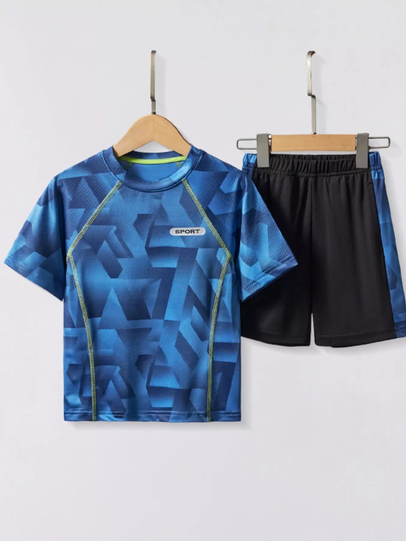 Kids Active Sport Set | Quick-Dry Geometric Print Athletic Wear for Boys & Girls