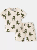 Kids Dinosaur Pajama Set – Short Sleeve Tee & Shorts 2-Piece Outfit | Ages 2–8