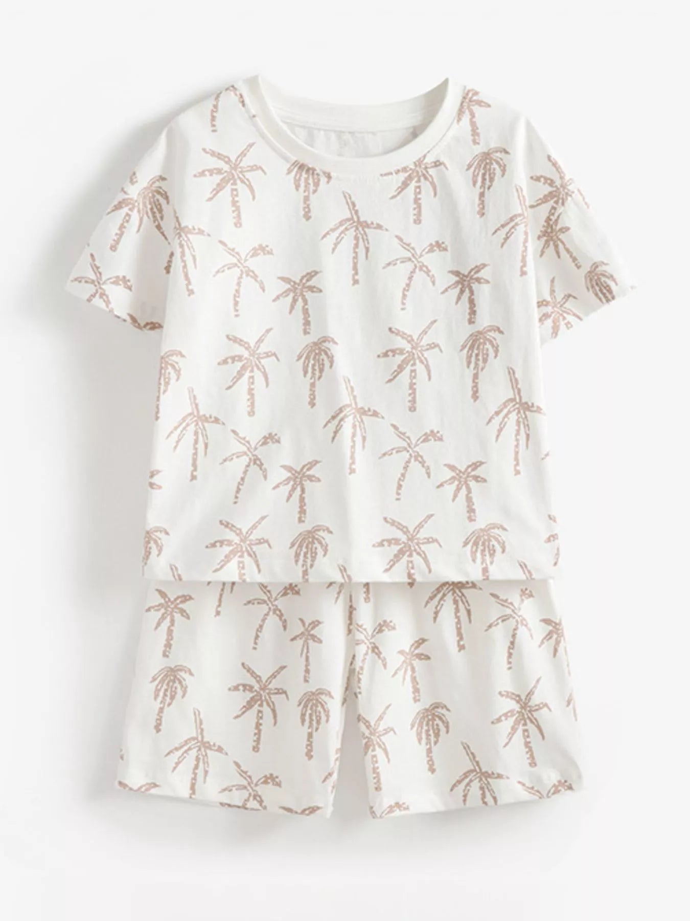 Kids Tropical Palm Print Outfit | Matching T-Shirt & Shorts Set for Boys & Girls