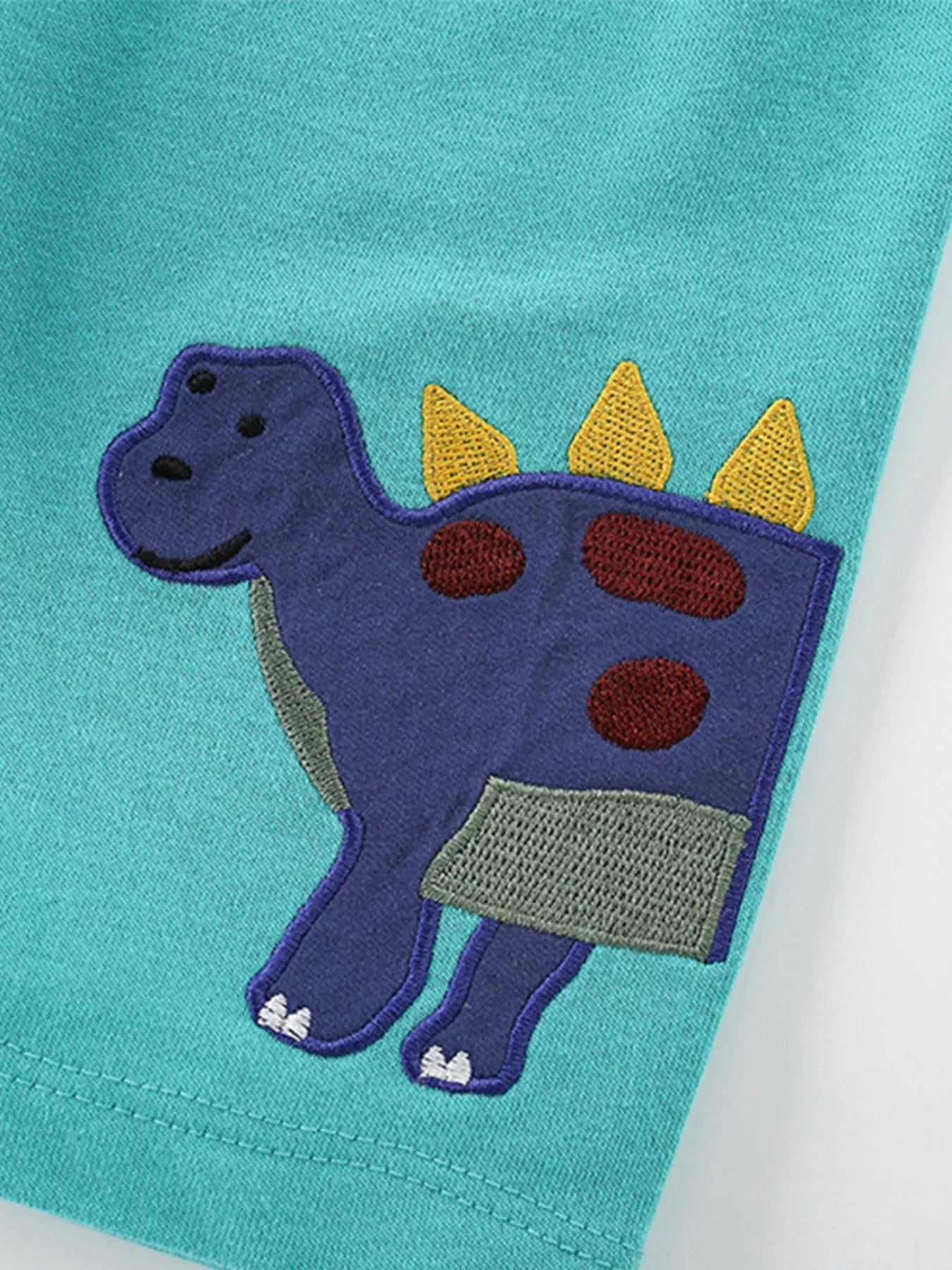 Boys Dinosaur Applique T-Shirt & Shorts Set – 2-Piece Summer Outfit | Sizes 6Y–8Y