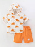 Kids UPF Sun Protection Hoodie & Shorts Set – Lightweight Outdoor Outfit (Sherbet)